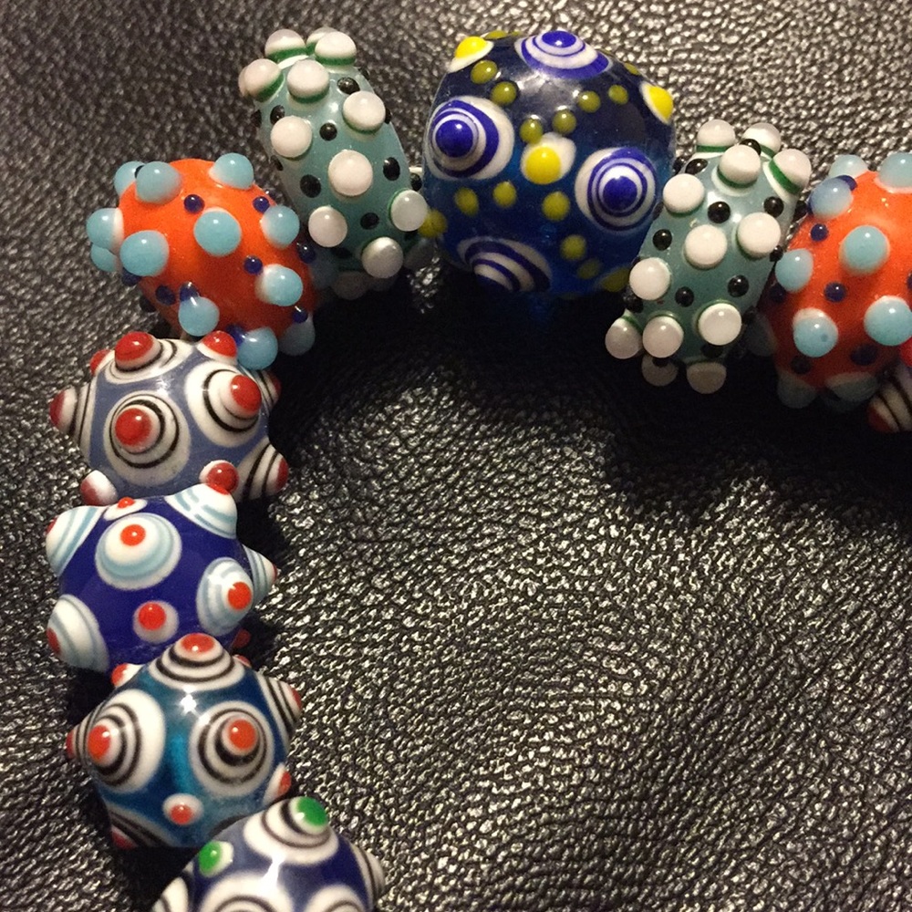 Beautiful Glass Lamp work Beads Bracelet 💕UNIQUE!💕 - Picture 4 of 8